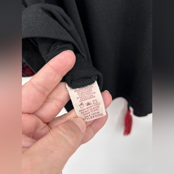 Mystree Velvet Burnout Bell Sleeve Top Sz Large‎ Lace Up Festival Whimsigoth - Picture 3 of 8